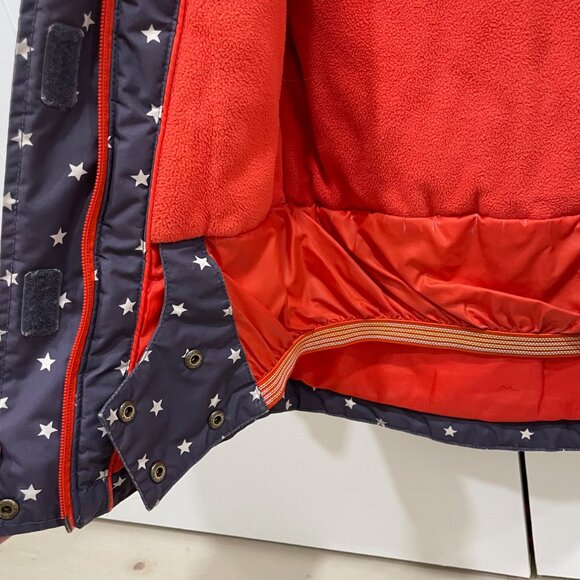 Girls Boden Coat Kids Size 6-7 Purple with Stars & Matching Gloves - Picture 6 of 16